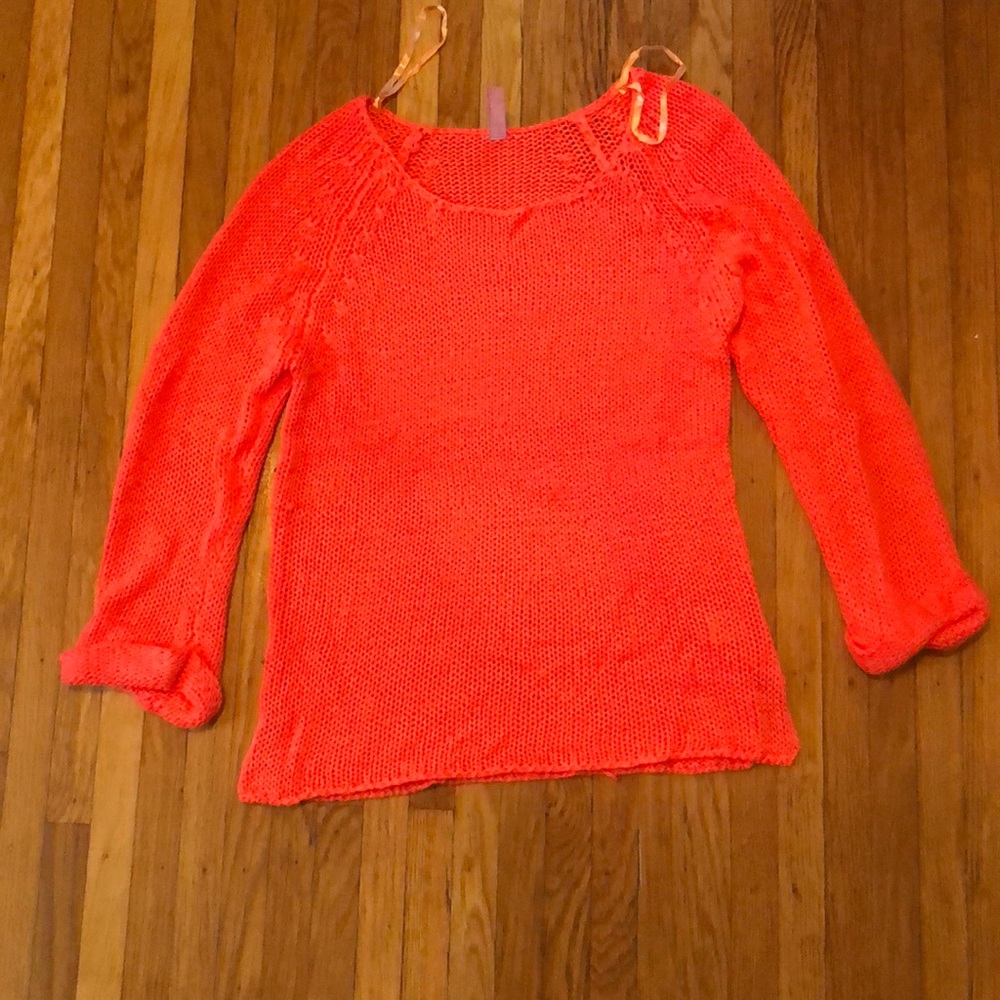 Bright pink scoop neck sweater
